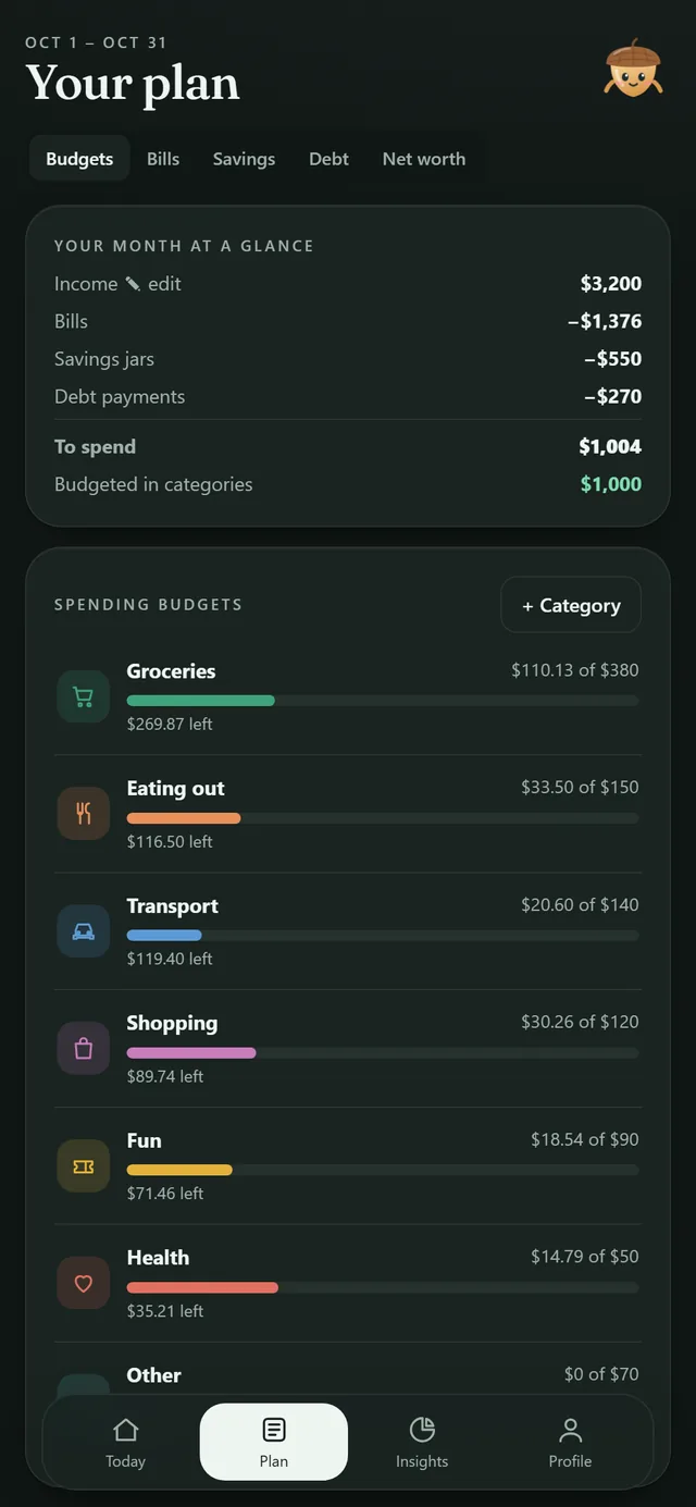 Budget Tracker: your whole plan
