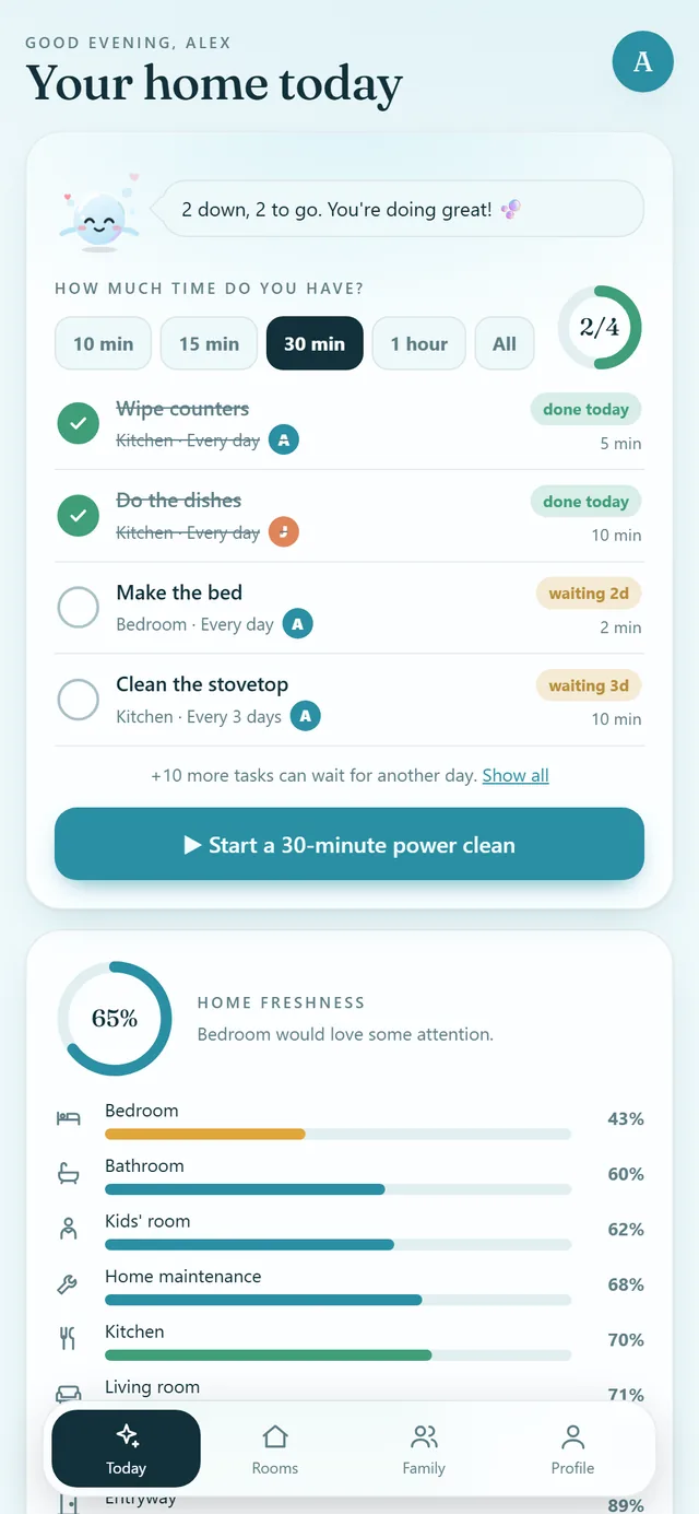 Cleaning Planner app
