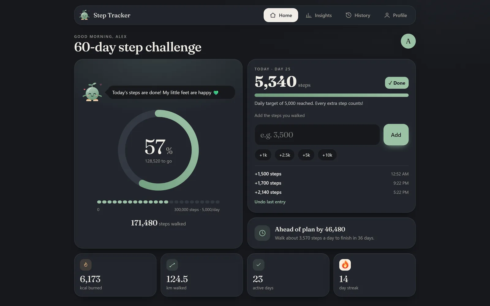 Step Tracker on a laptop